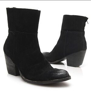 Matisse Shamus Black Suede Western Ankle Boots 9.5 Pointed Toe Coastal Cowgirl